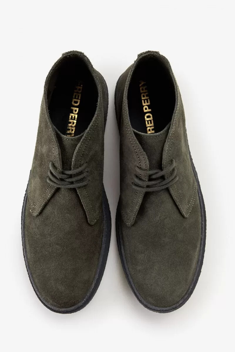 fred perry hawley stivali da uomo verde campo