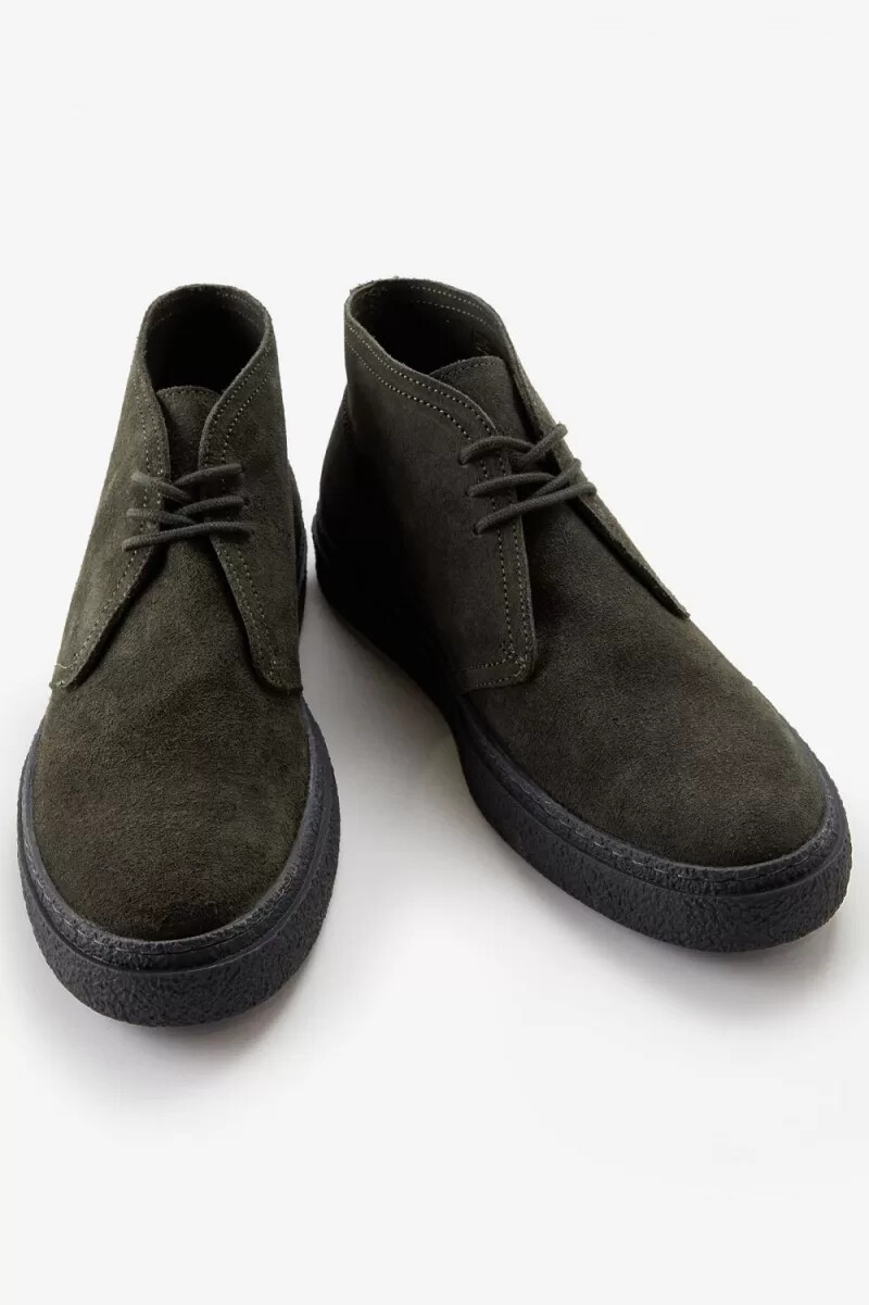 fred perry hawley stivali da uomo verde campo