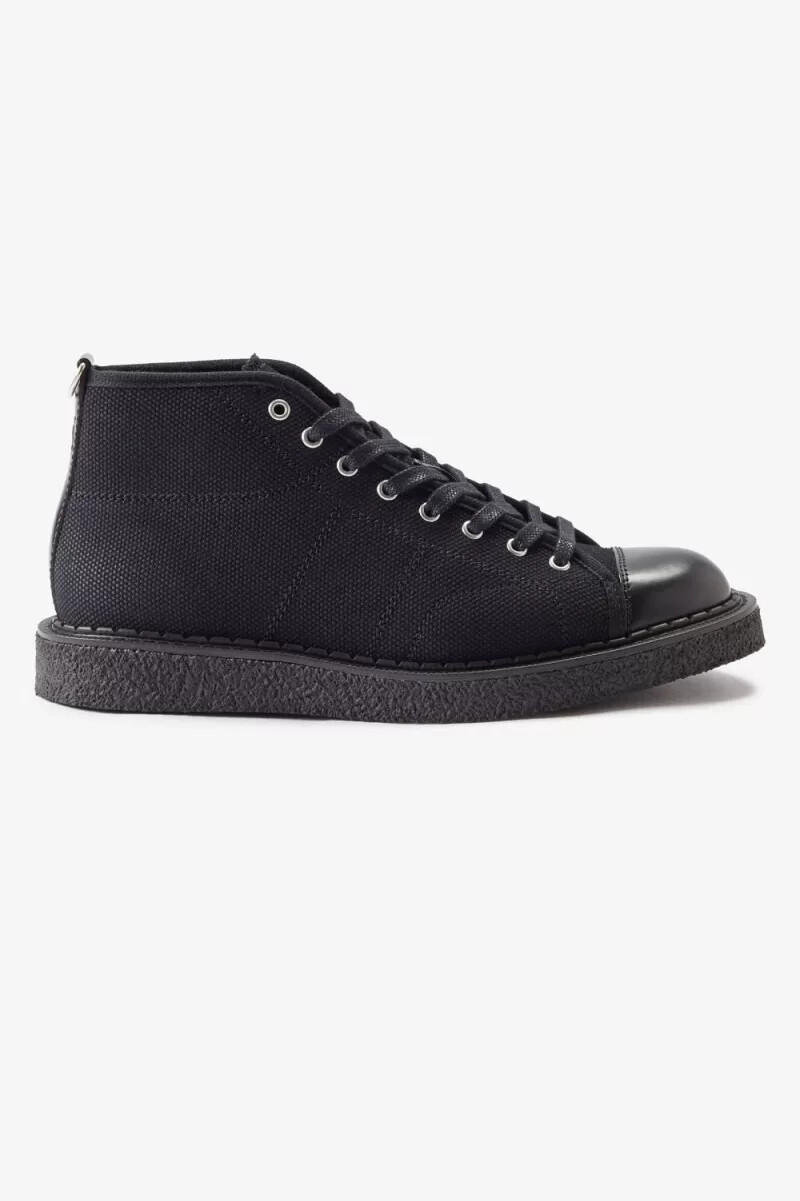 fred perry canvas monkey stivali da uomo neri
