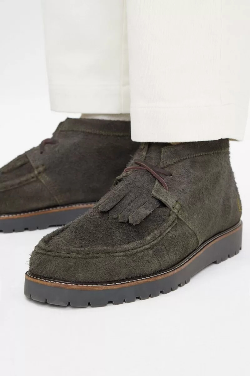 fred perry mid kenney stivali da uomo verde campo