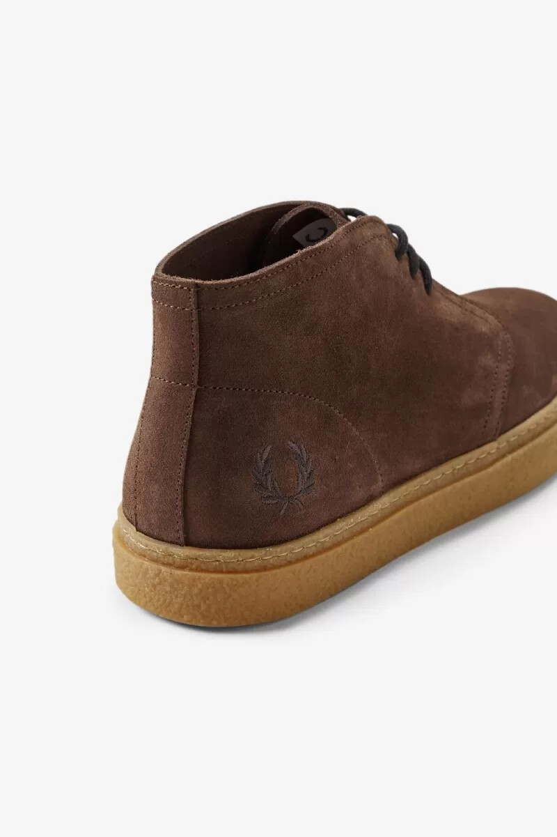 fred perry hawley stivali da uomo rosso scuro
