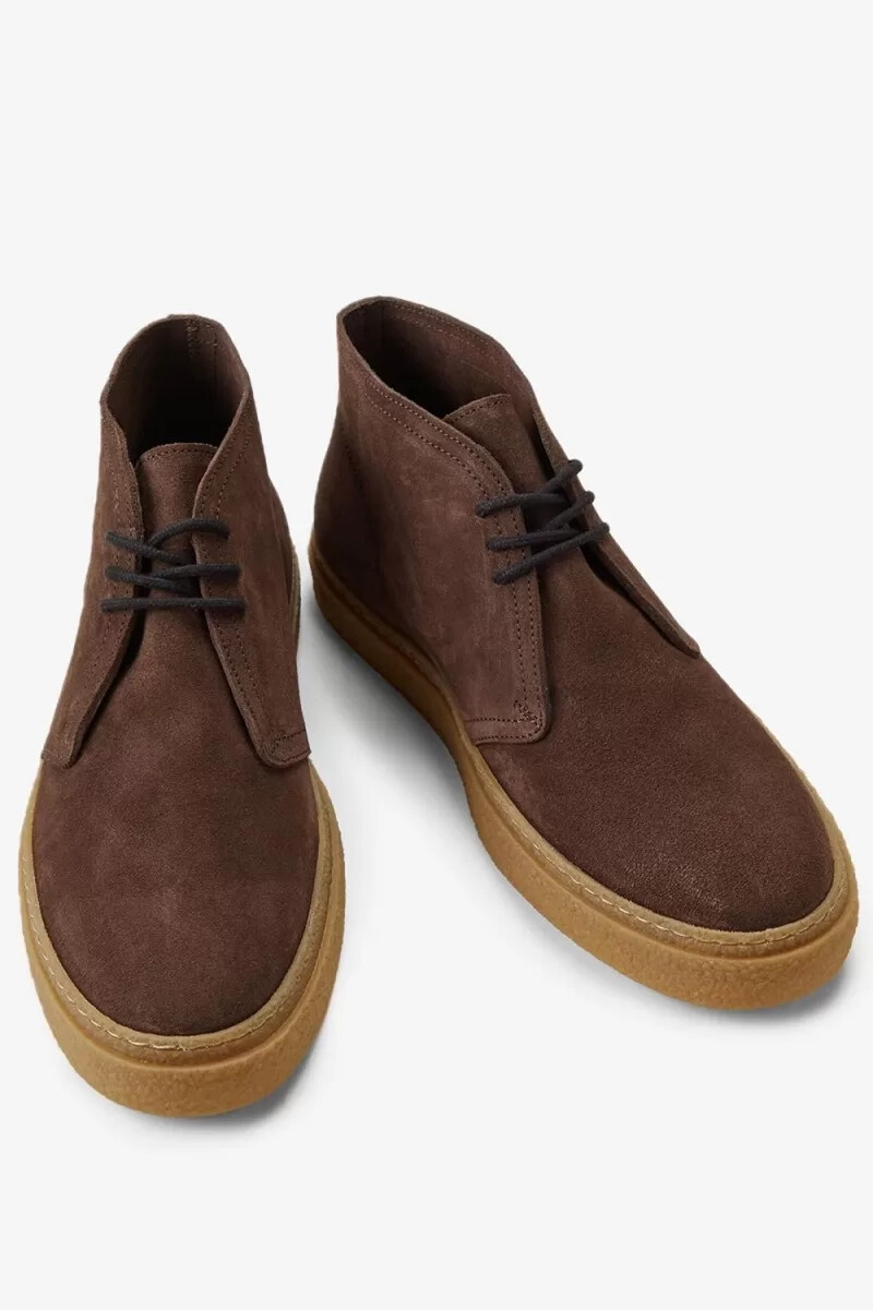 fred perry hawley stivali da uomo rosso scuro
