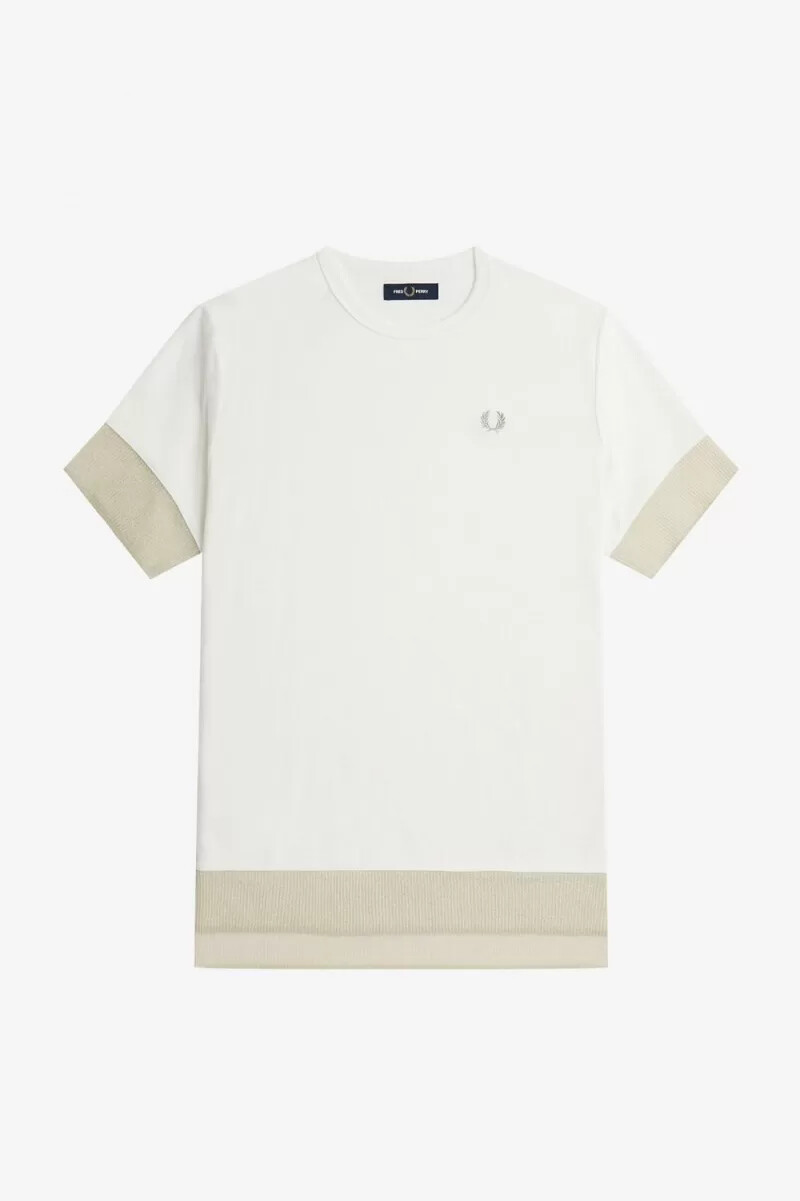 t-shirt da donna fred perry sheer trim piqué biancaneve