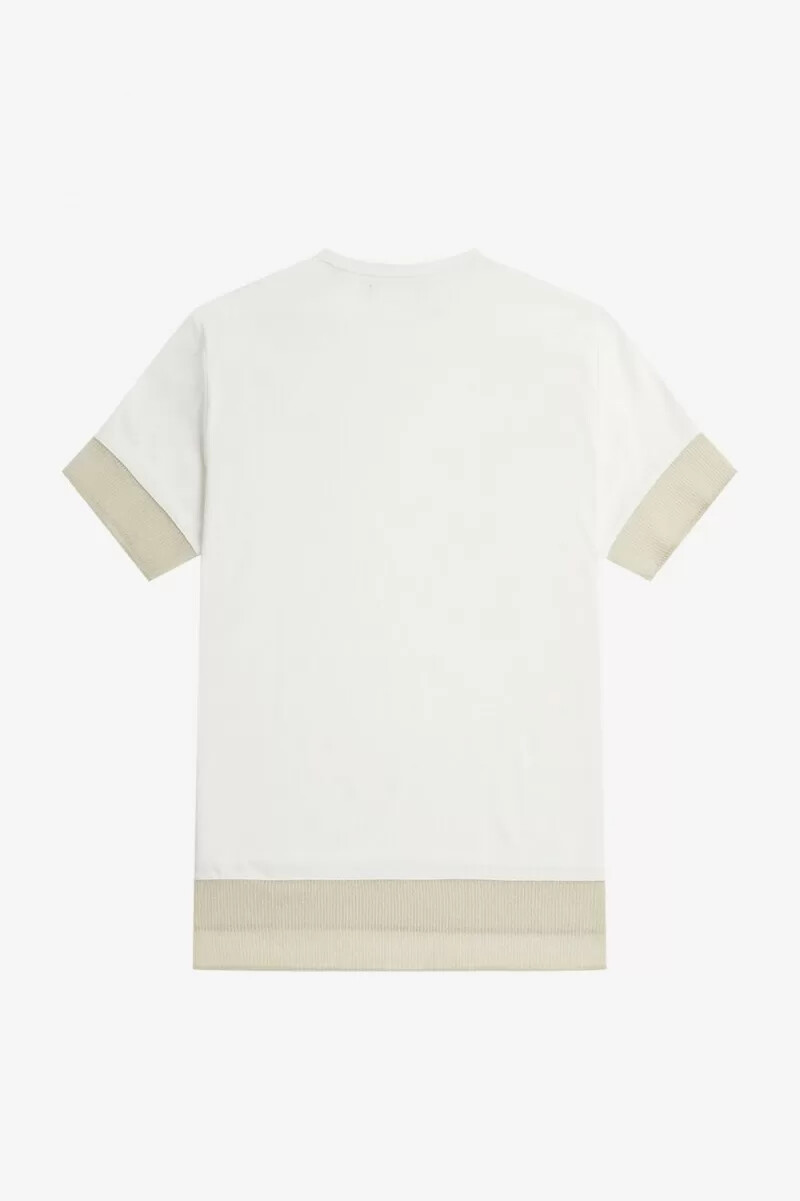 t-shirt da donna fred perry sheer trim piqué biancaneve