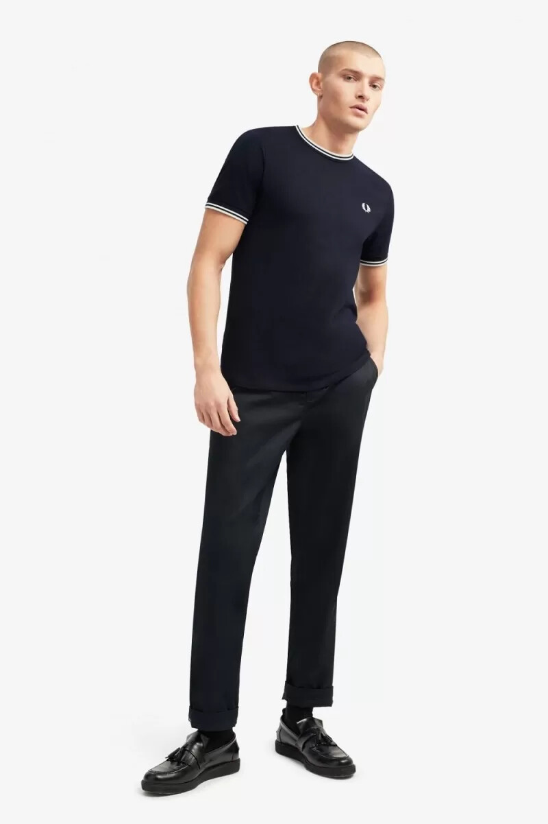 fred perry twin tipped t-shirt da uomo blu navy