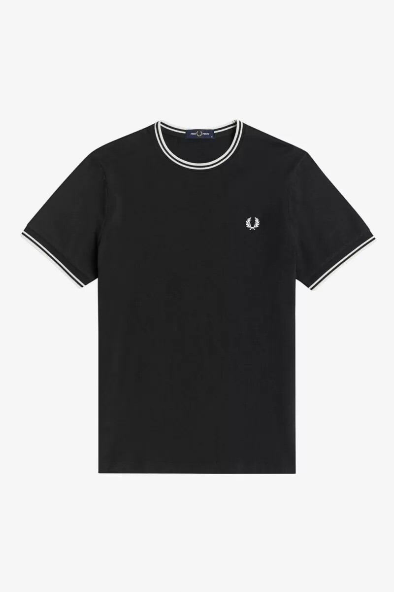 fred perry twin tipped t-shirt da uomo nera