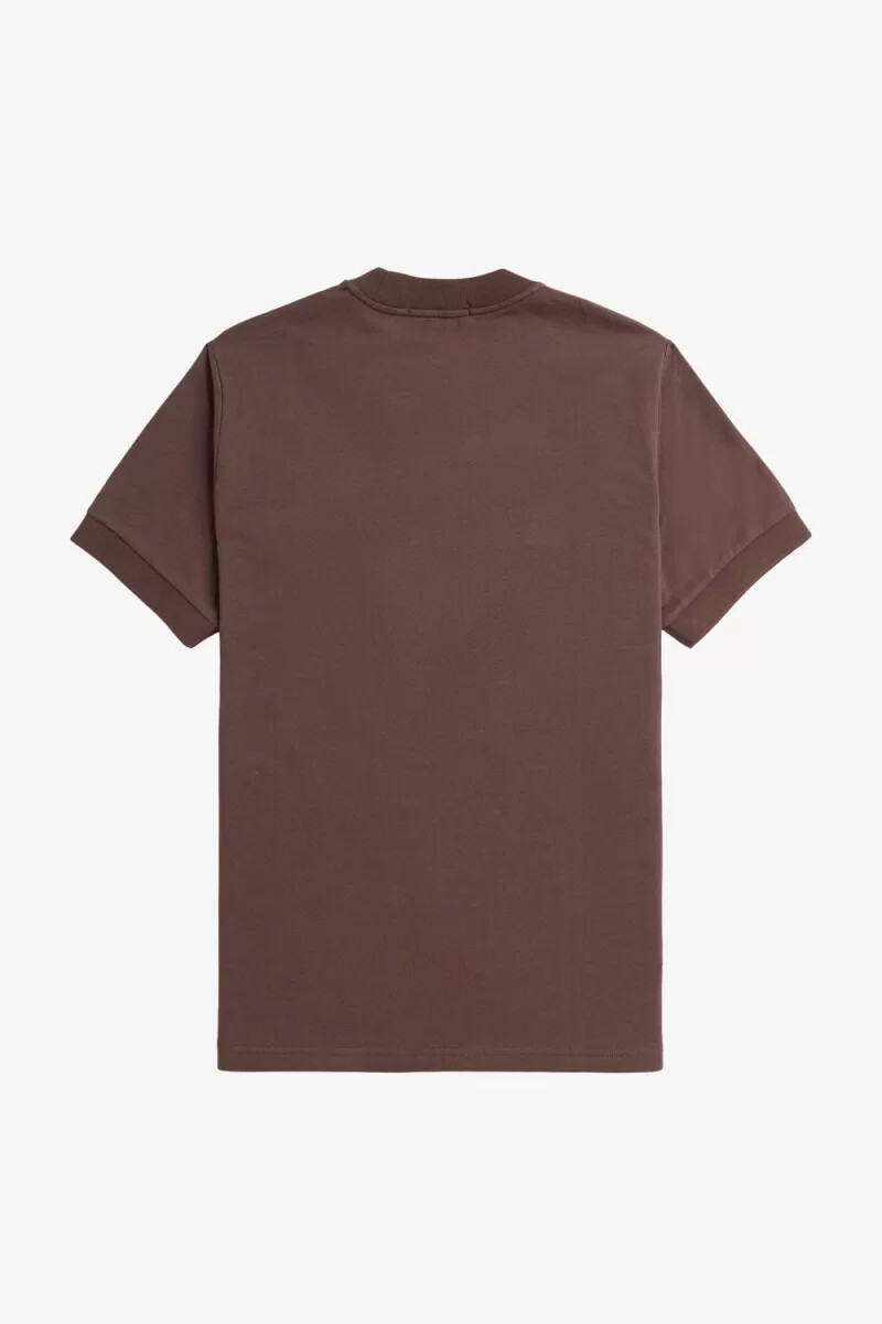 fred perry loopback jersey pocket t-shirt da uomo rosso scuro