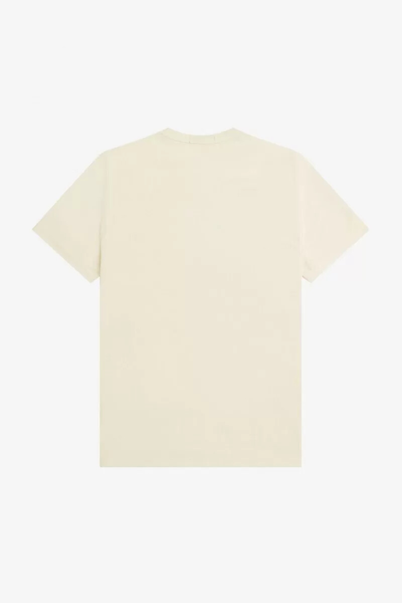 maglietta da uomo ricamata fred perry beige