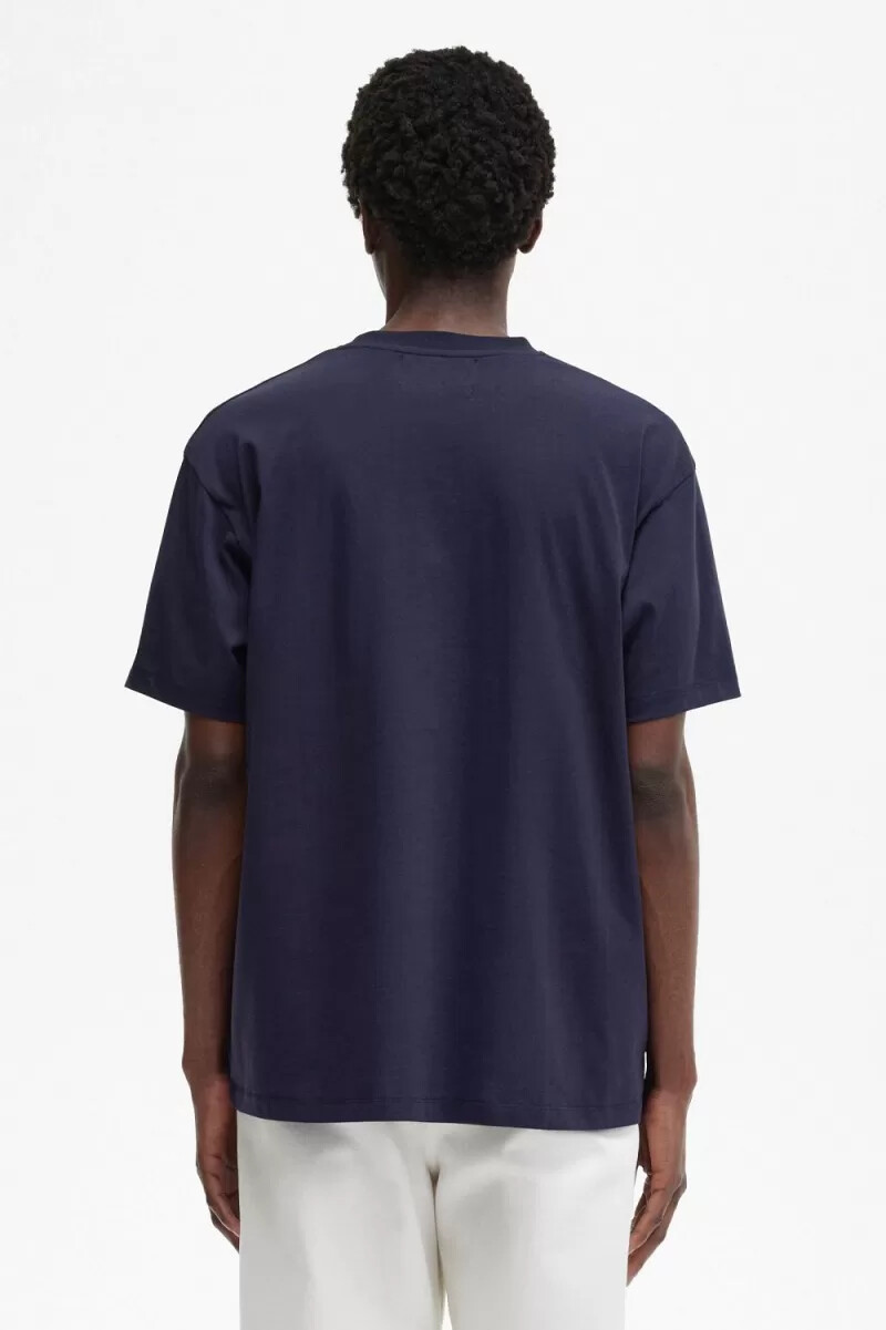 t-shirt da uomo stampata fred perry blu navy