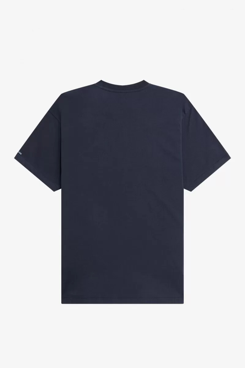 t-shirt da uomo stampata fred perry blu navy