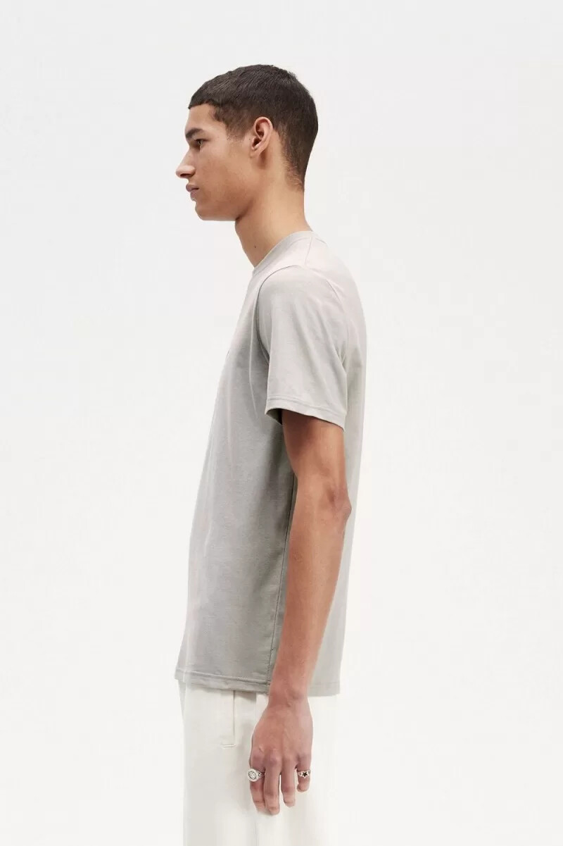 t-shirt da uomo ricamata fred perry grigia