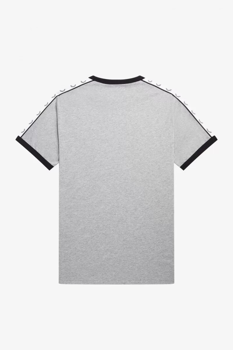 fred perry taped ringer t-shirt da uomo grigia