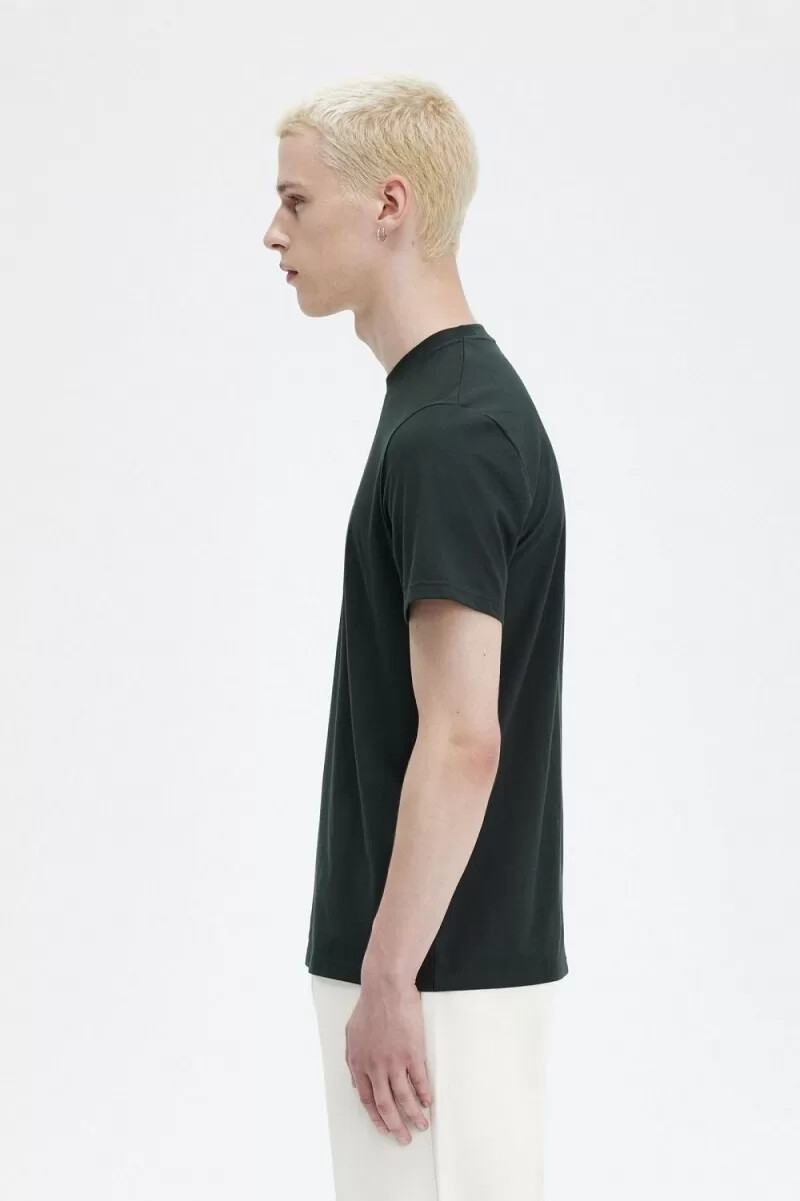 maglietta da uomo ricamata fred perry verde notte