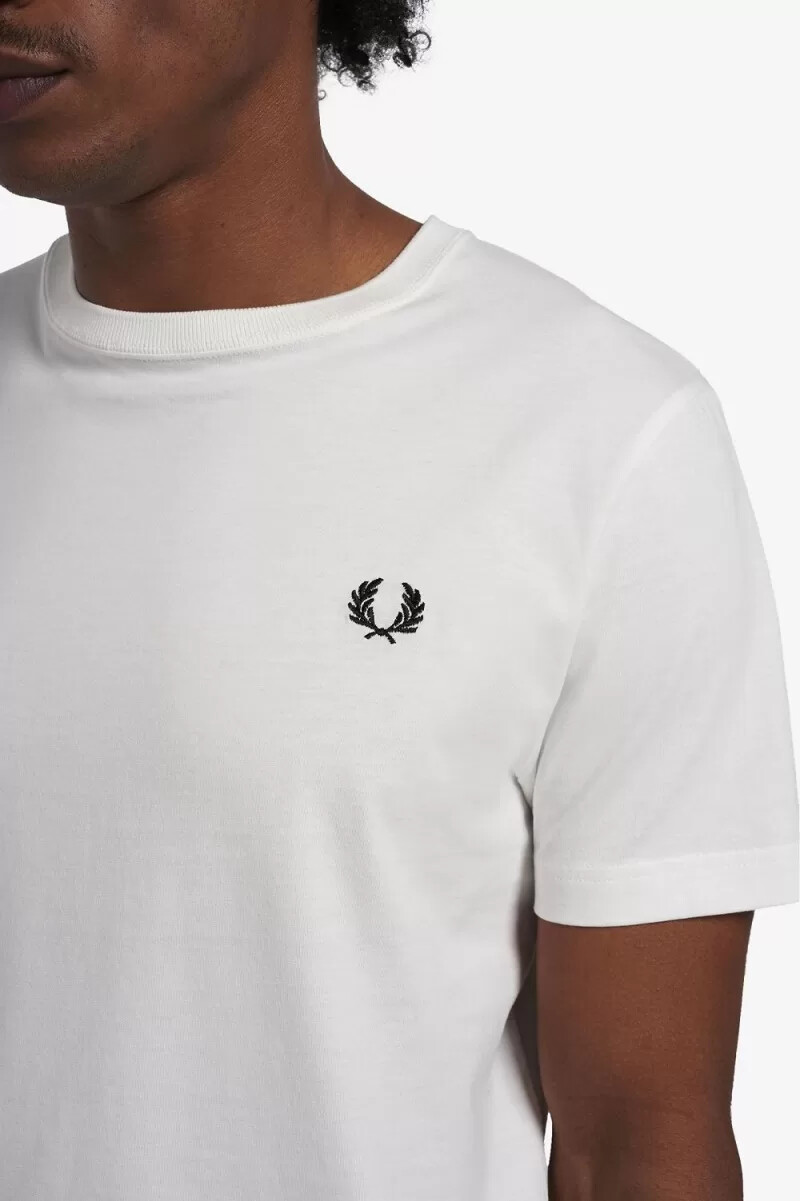 maglietta girocollo da uomo fred perry biancaneve