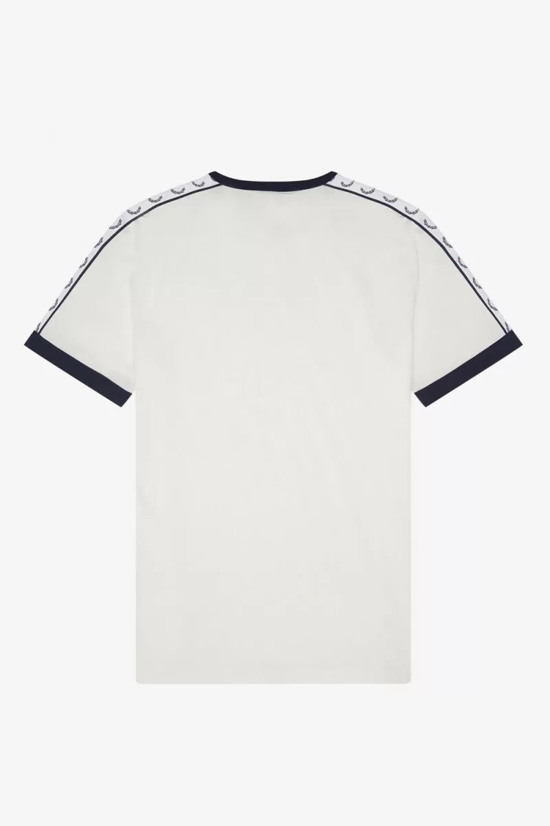 fred perry taped ringer t-shirt da uomo biancaneve