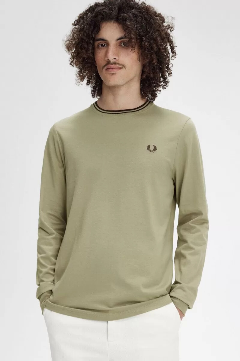 fred perry twin tipped t-shirt da uomo grigio caldo rosso scuro