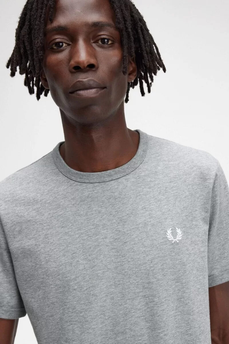fred perry ringer t-shirt da uomo grigia