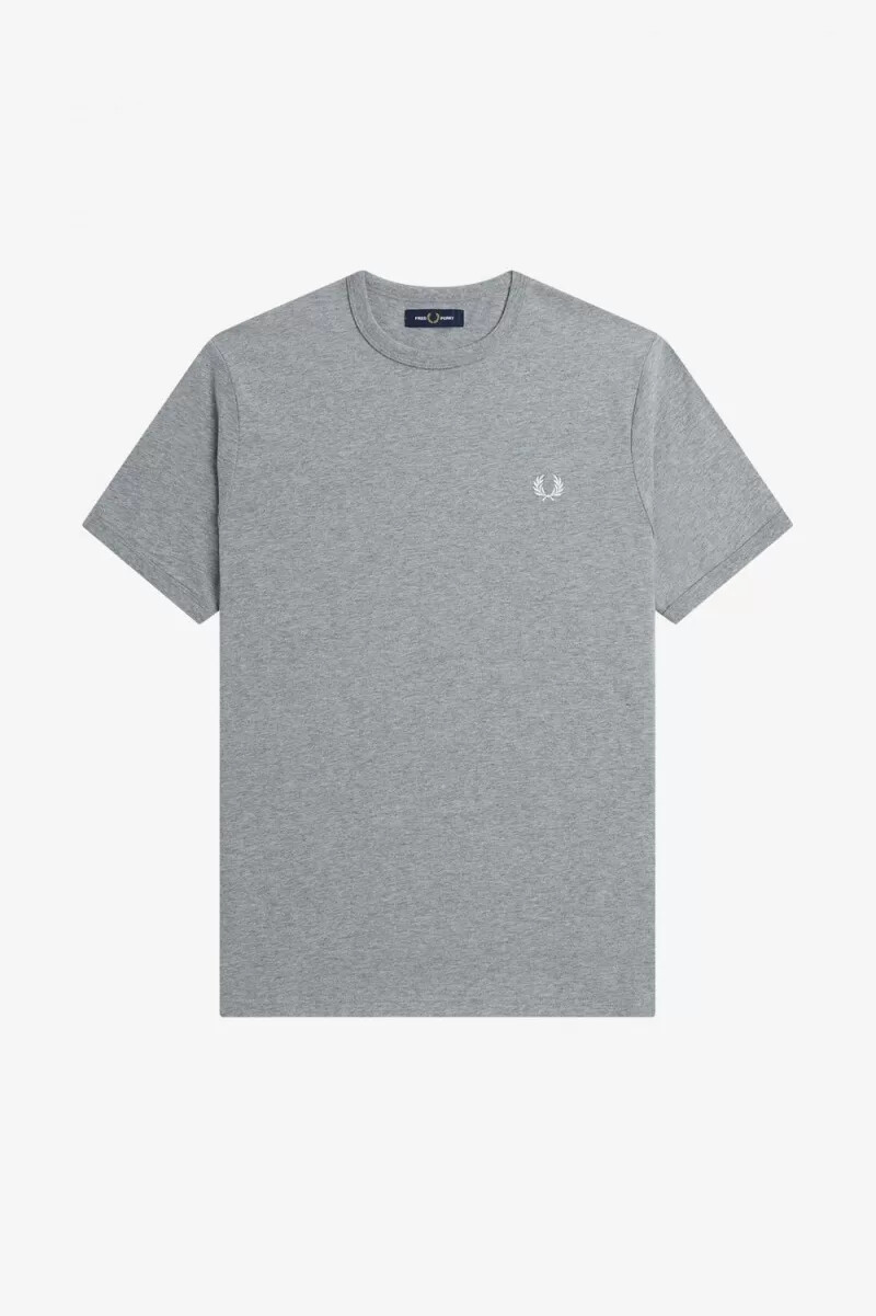 fred perry ringer t-shirt da uomo grigia