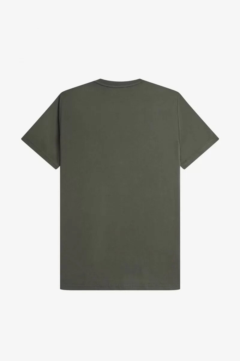 maglietta da uomo ricamata fred perry colore verde campo