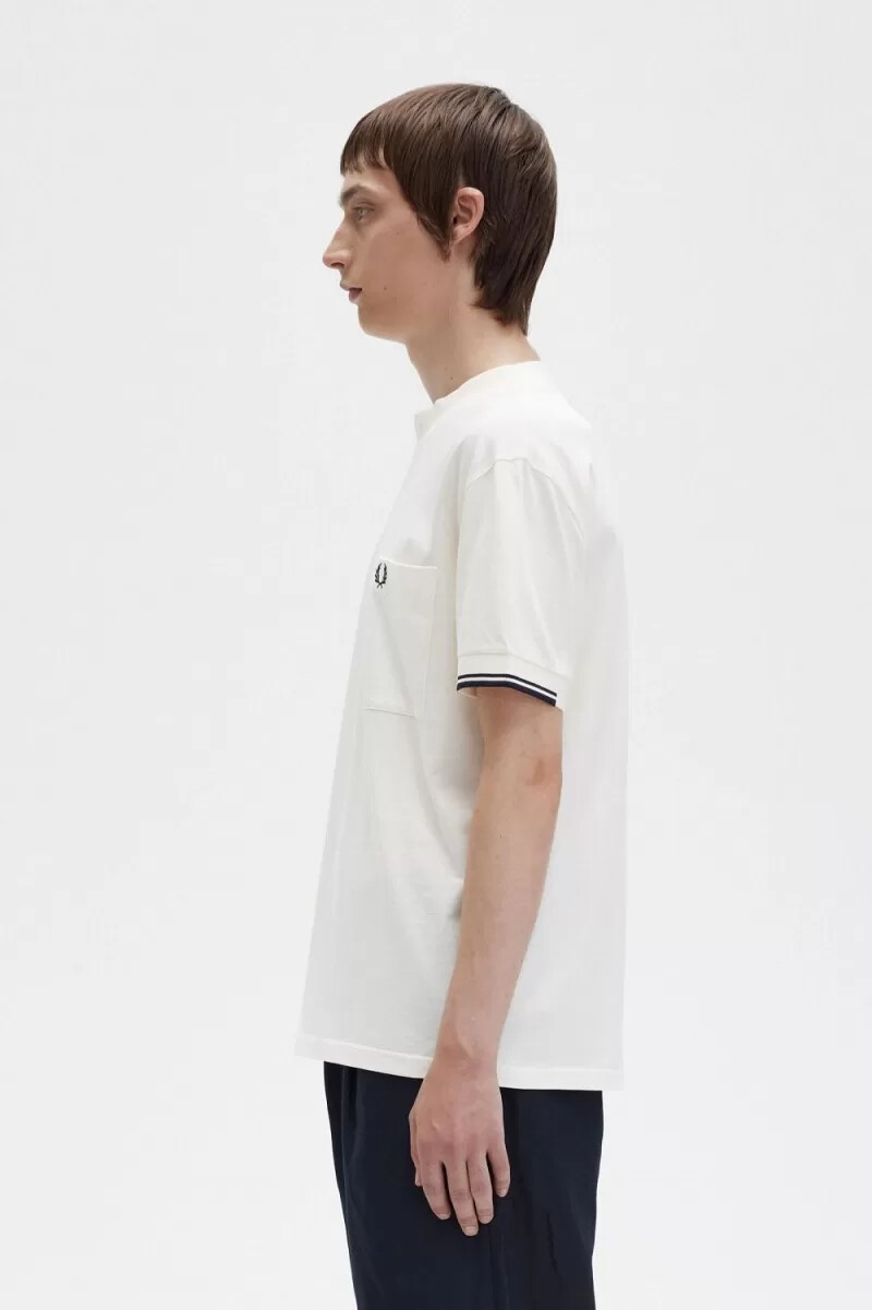 fred perry tipped sleeve t-shirt da uomo beige