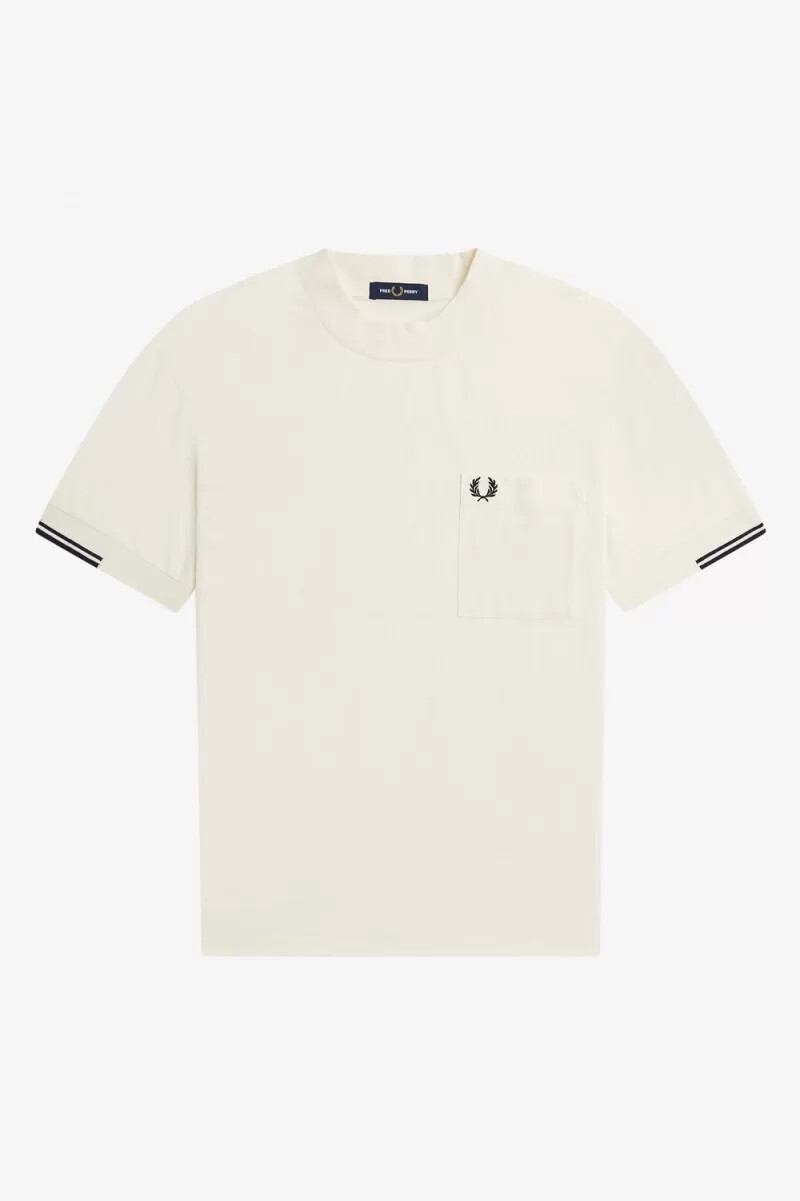 fred perry tipped sleeve t-shirt da uomo beige