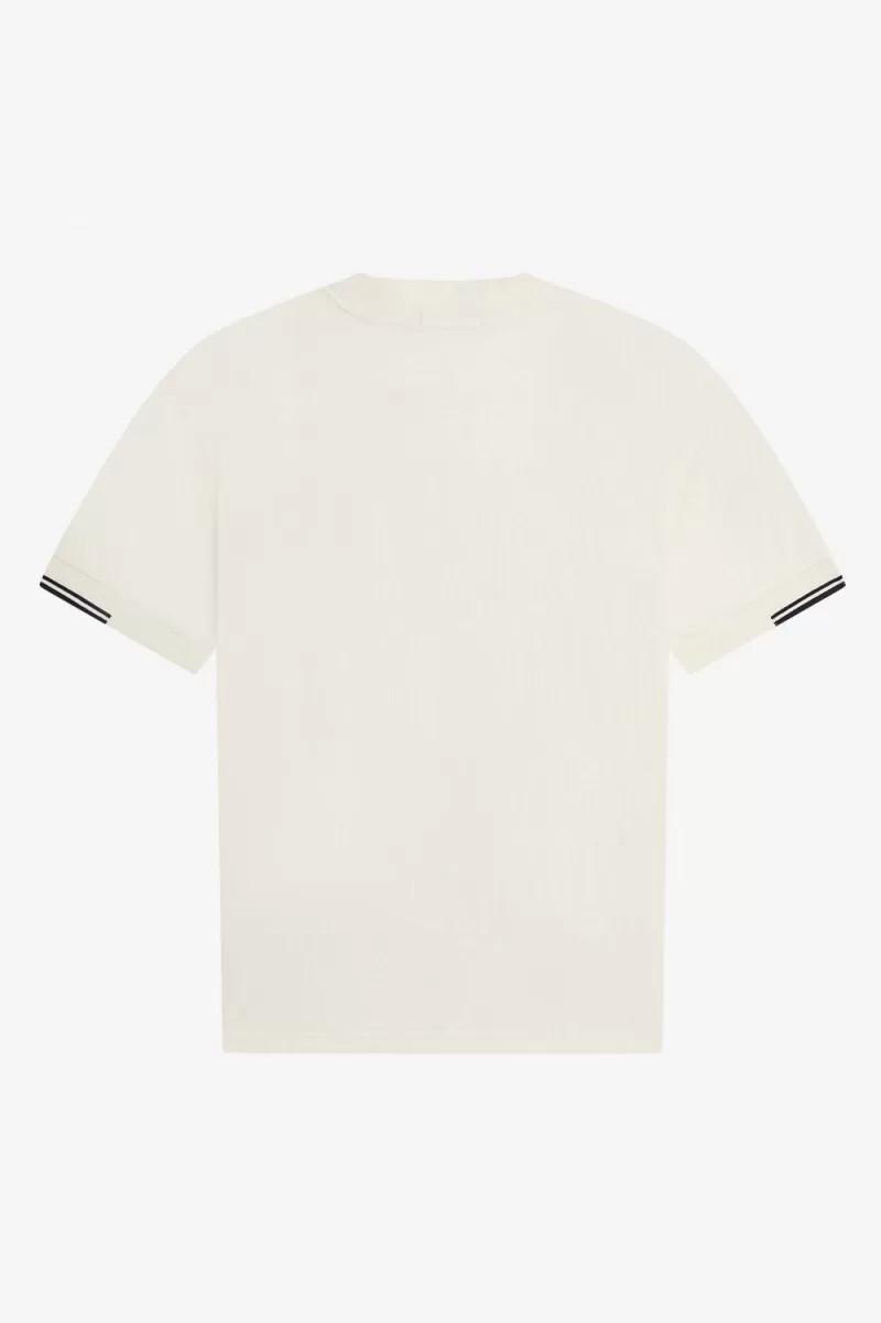 fred perry tipped sleeve t-shirt da uomo beige