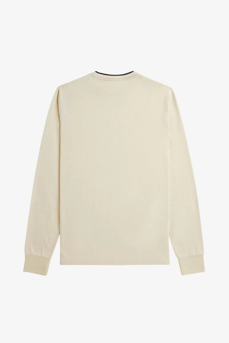 fred perry twin tipped t-shirt da uomo oatmeal beige nero