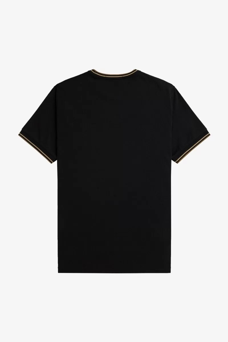 fred perry twin tipped t-shirt da uomo nera verde marrone