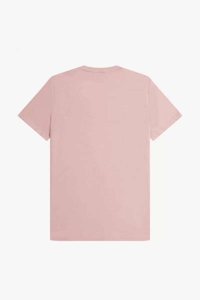 maglietta da uomo ricamata fred perry colore rosa antico