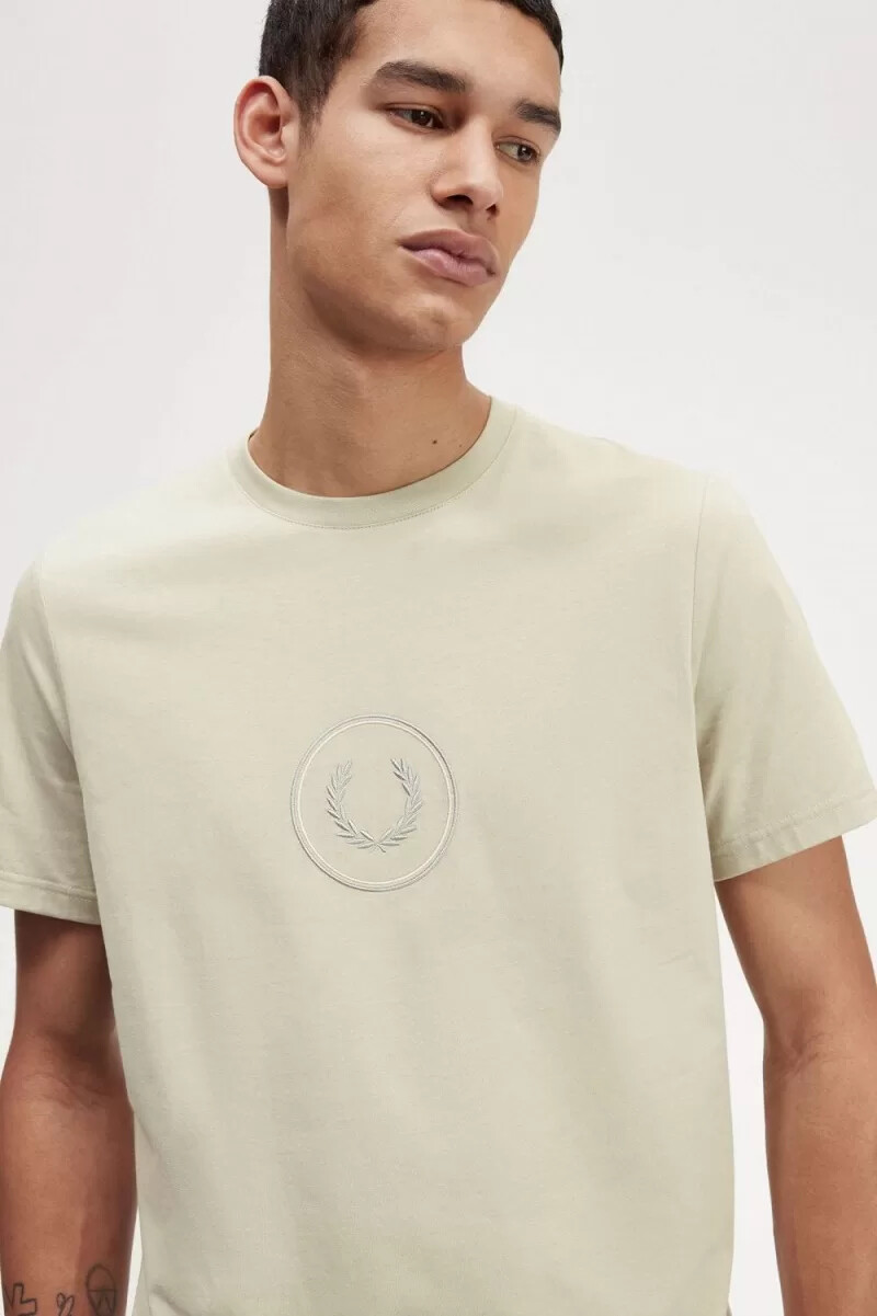 maglietta da uomo fred perry circle branding colore menta chiaro