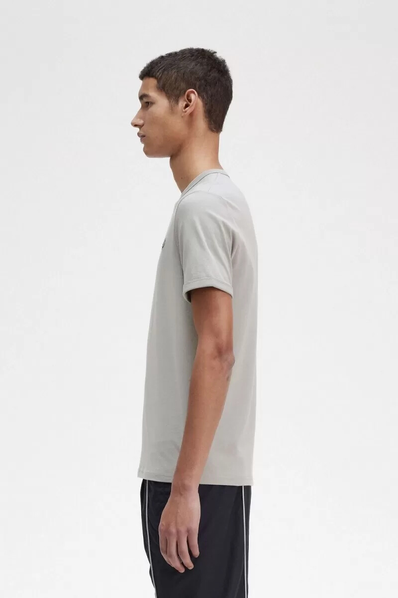 fred perry ringer t-shirt da uomo grigia