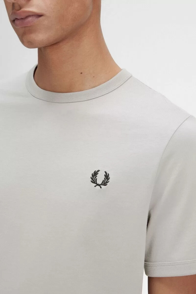 fred perry ringer t-shirt da uomo grigia