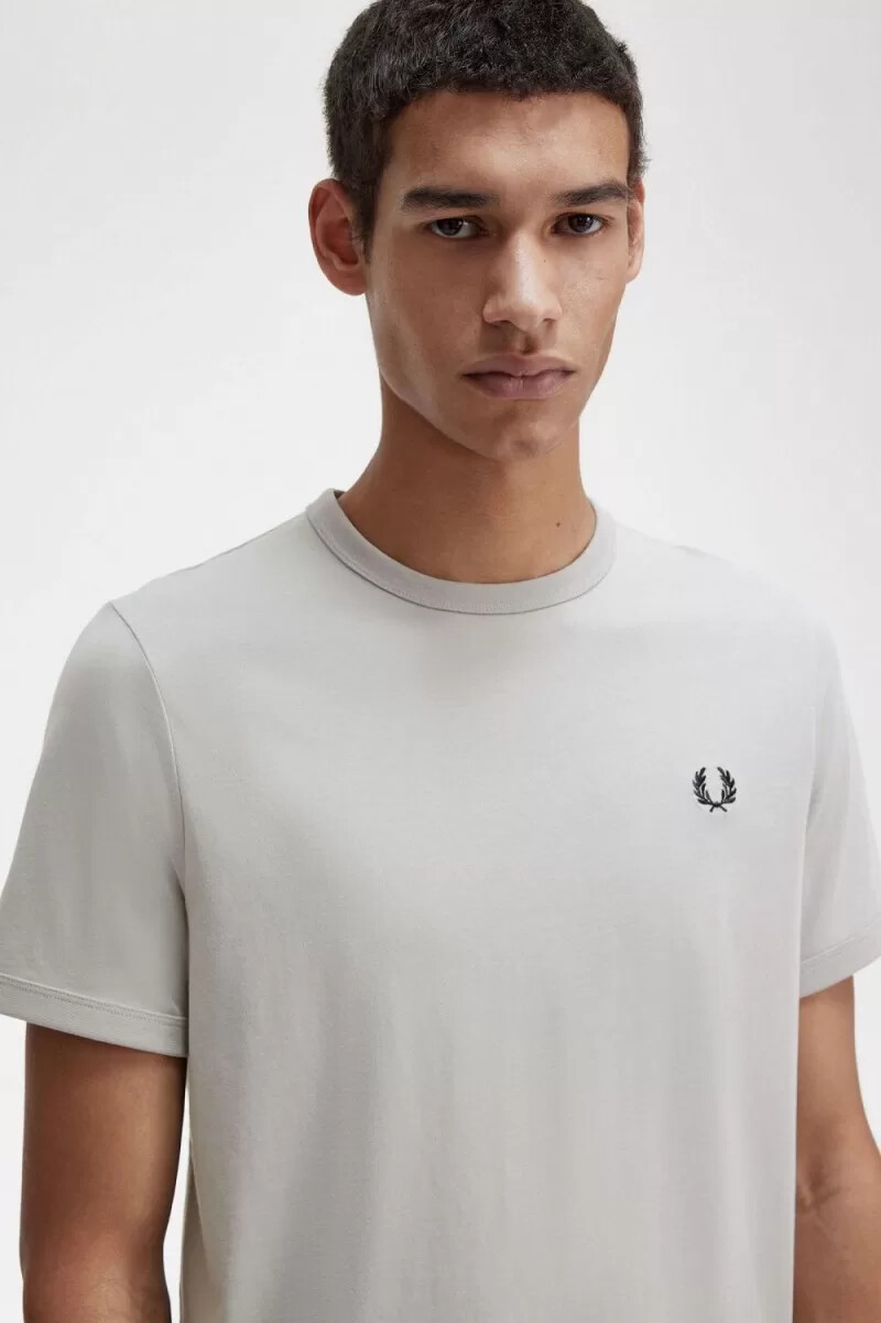 fred perry ringer t-shirt da uomo grigia