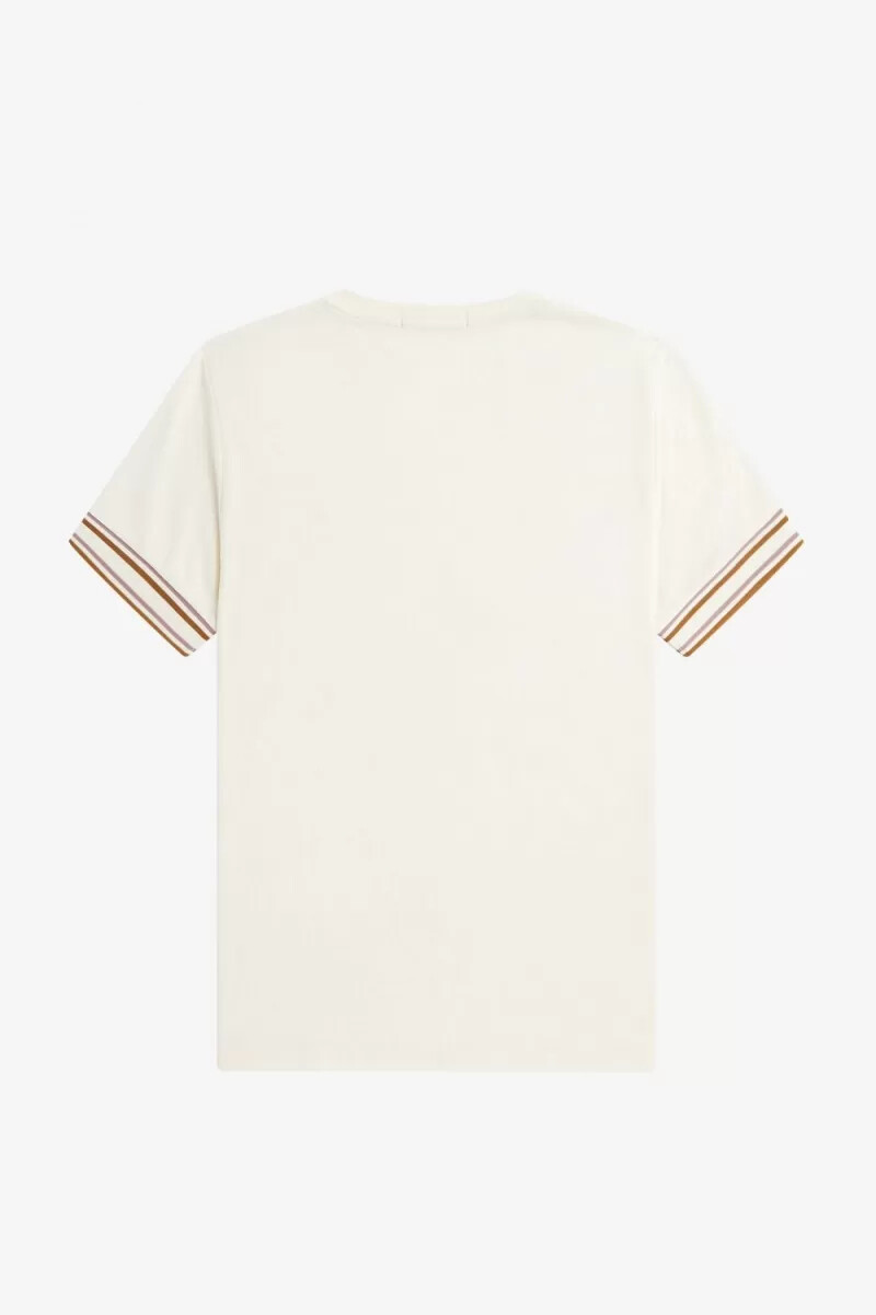 fred perry bold tipped piqué t-shirt da uomo beige