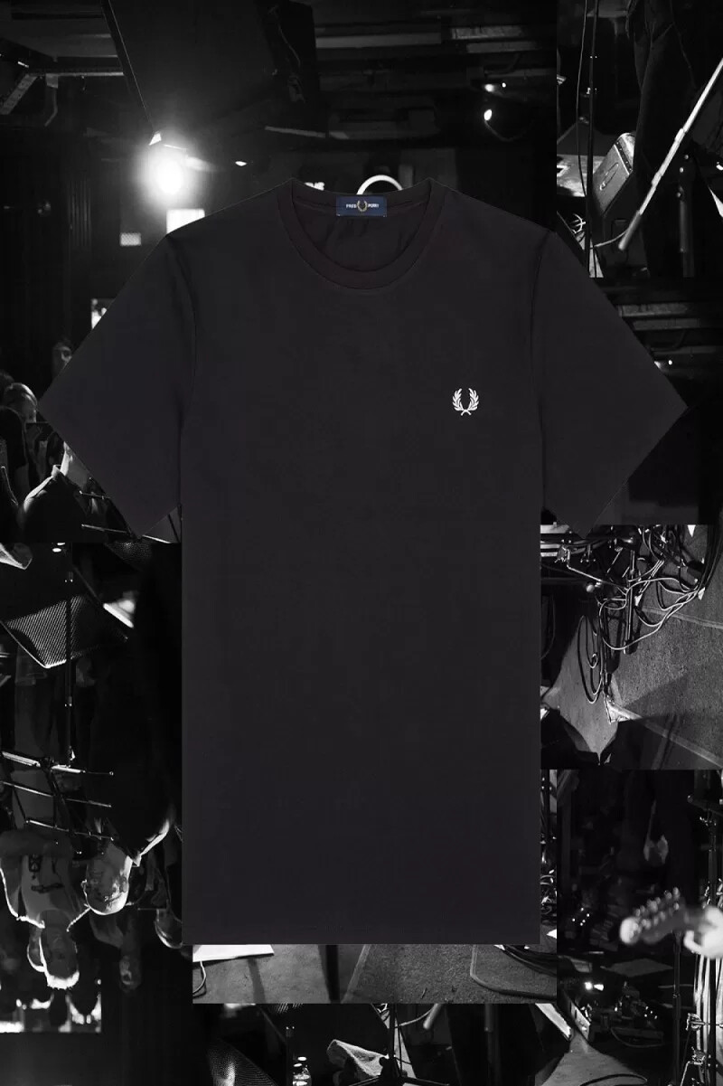 fred perry bristol ringer t-shirt da uomo nera