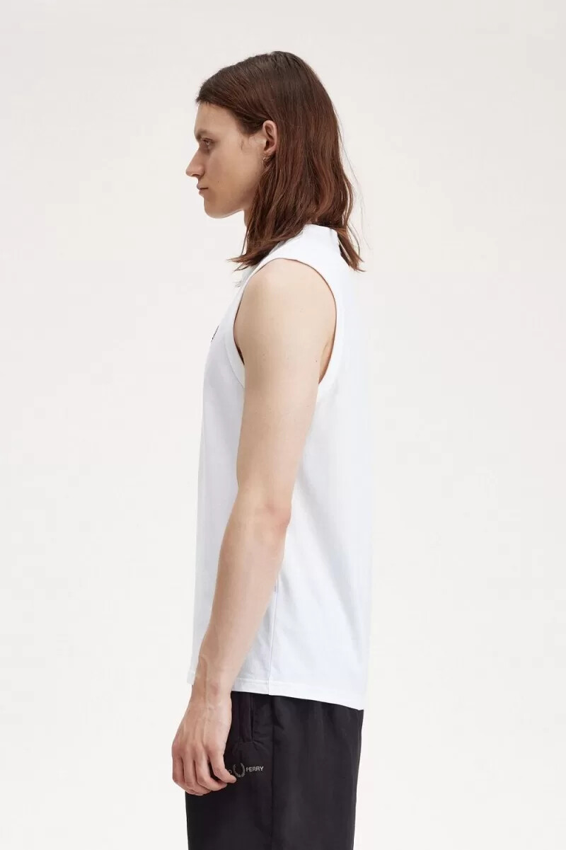 fred perry crew neck vest t-shirt da uomo bianca