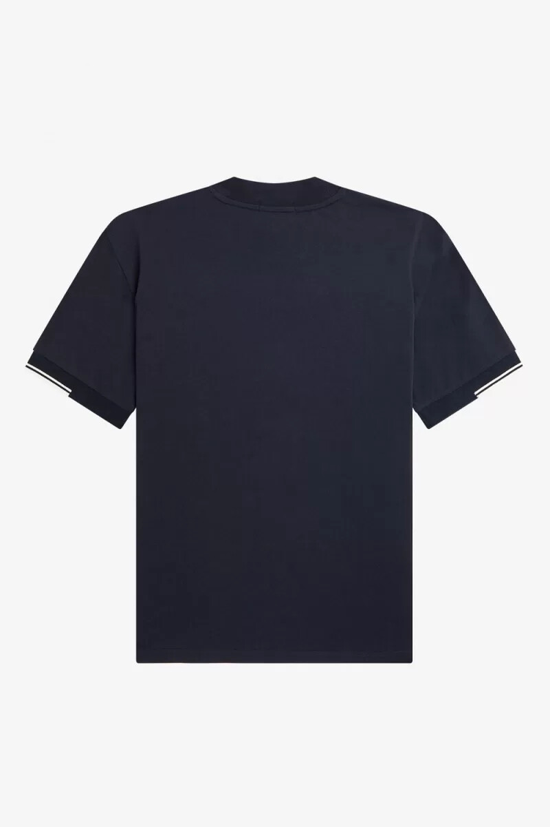 maglietta da uomo fred perry con maniche a punta blu navy