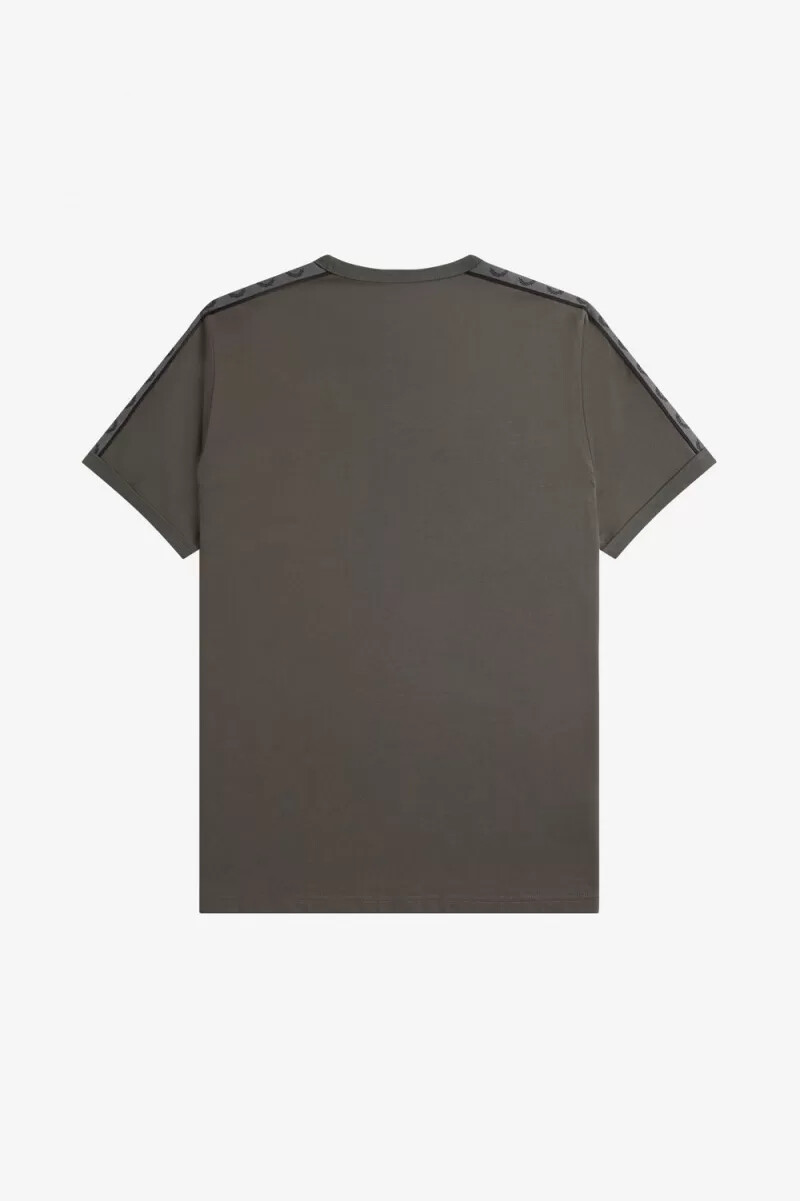fred perry contrast tape ringer t-shirt da uomo verde campo