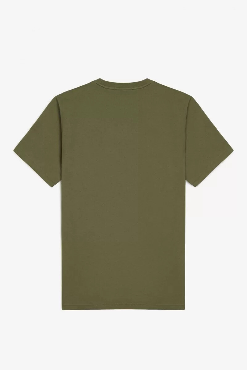 fred perry circle branding t-shirt da uomo verde uniforme nera
