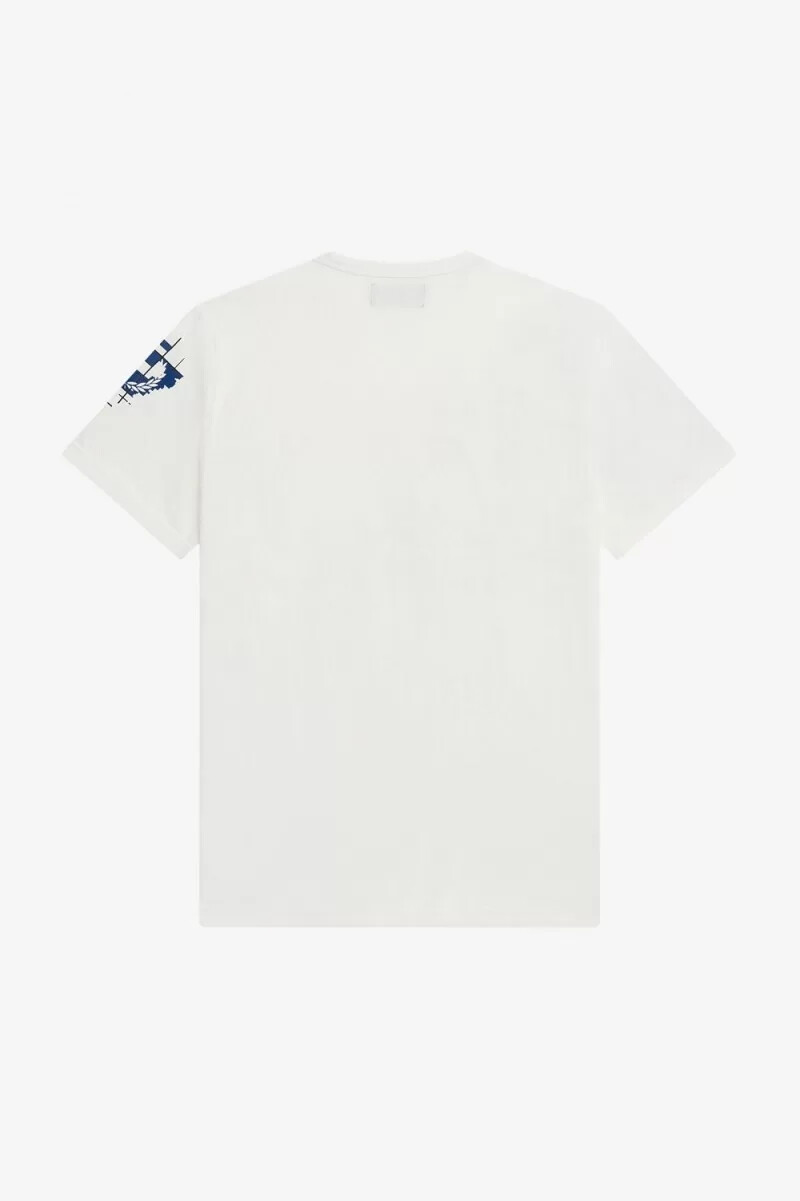 t-shirt da uomo fred perry grid print biancaneve