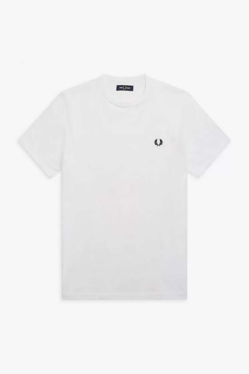 fred perry ringer t-shirt bianca da uomo