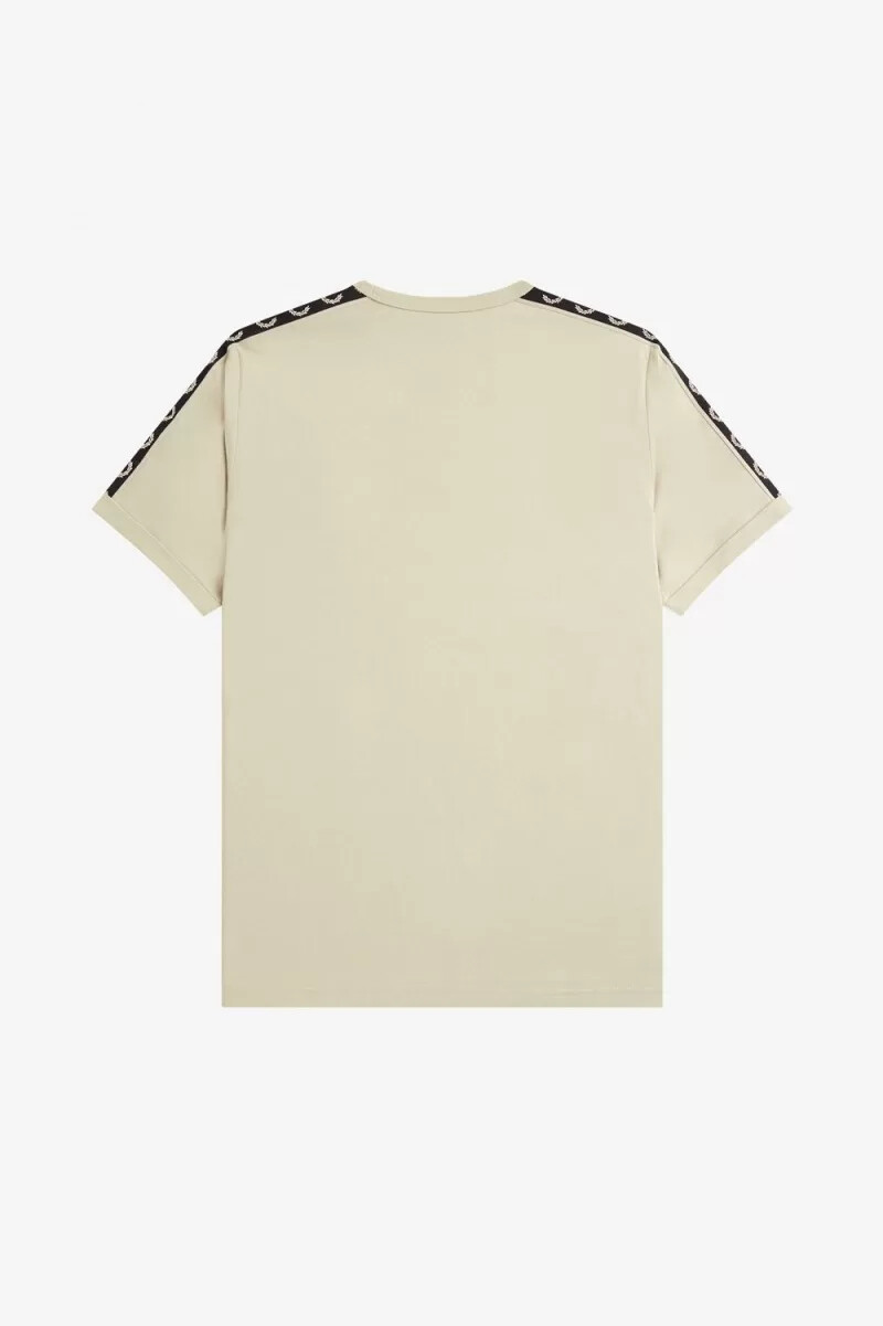 fred perry contrast tape ringer t-shirt da uomo colore nero menta chiaro