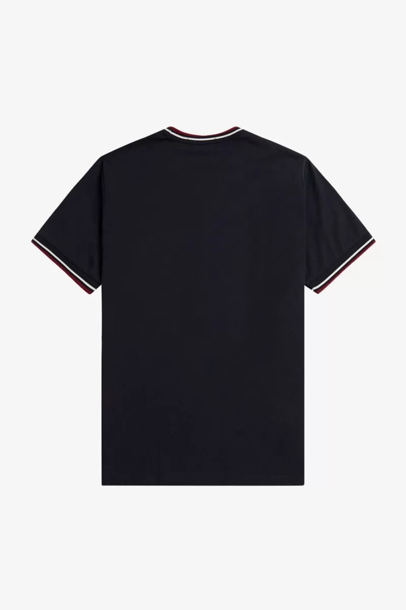 fred perry twin tipped t-shirt da uomo blu navy bianco neve rosso bruciato