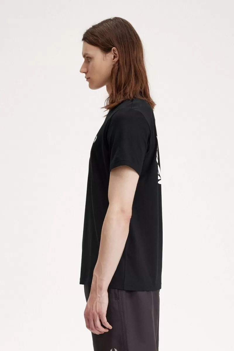 maglietta da uomo fred perry laurel wreath graphic nera