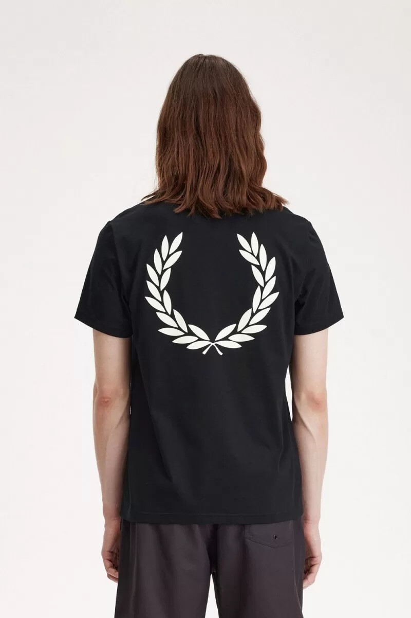 maglietta da uomo fred perry laurel wreath graphic nera