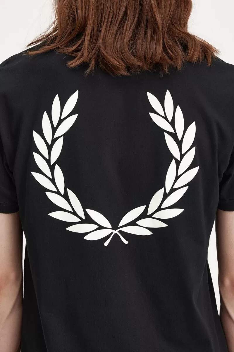maglietta da uomo fred perry laurel wreath graphic nera