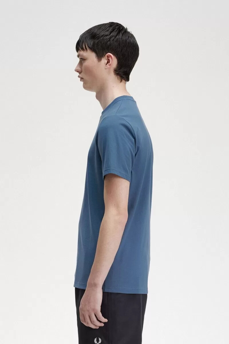 maglietta da uomo ricamata fred perry blu notte