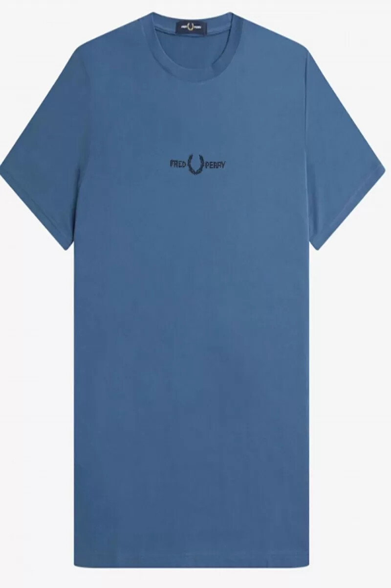 maglietta da uomo ricamata fred perry blu notte