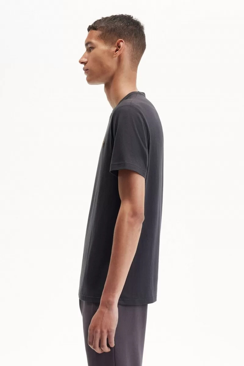 fred perry crew neck t-shirt da uomo anchor grey dark coffee