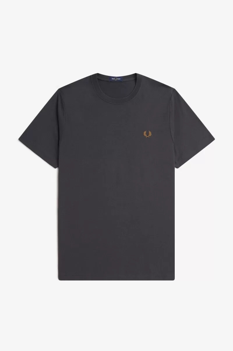 fred perry crew neck t-shirt da uomo anchor grey dark coffee
